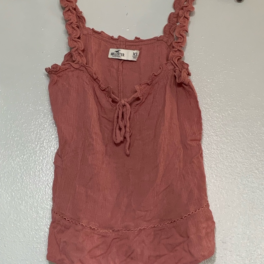Hollister Women's Dusty Rose Camisole with Ruffle Straps